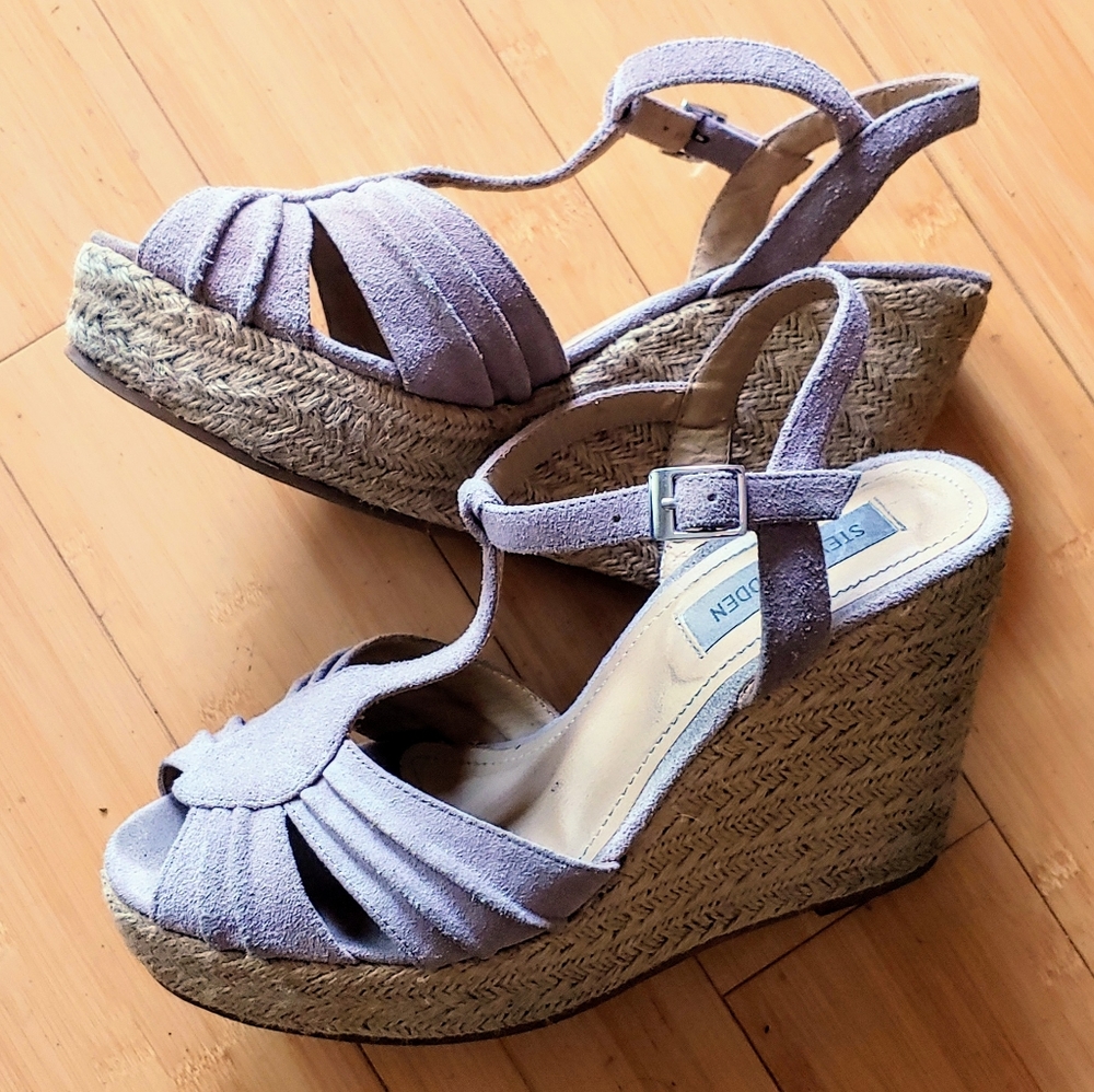Steve Madden P Radley pink suede espadrille wedges